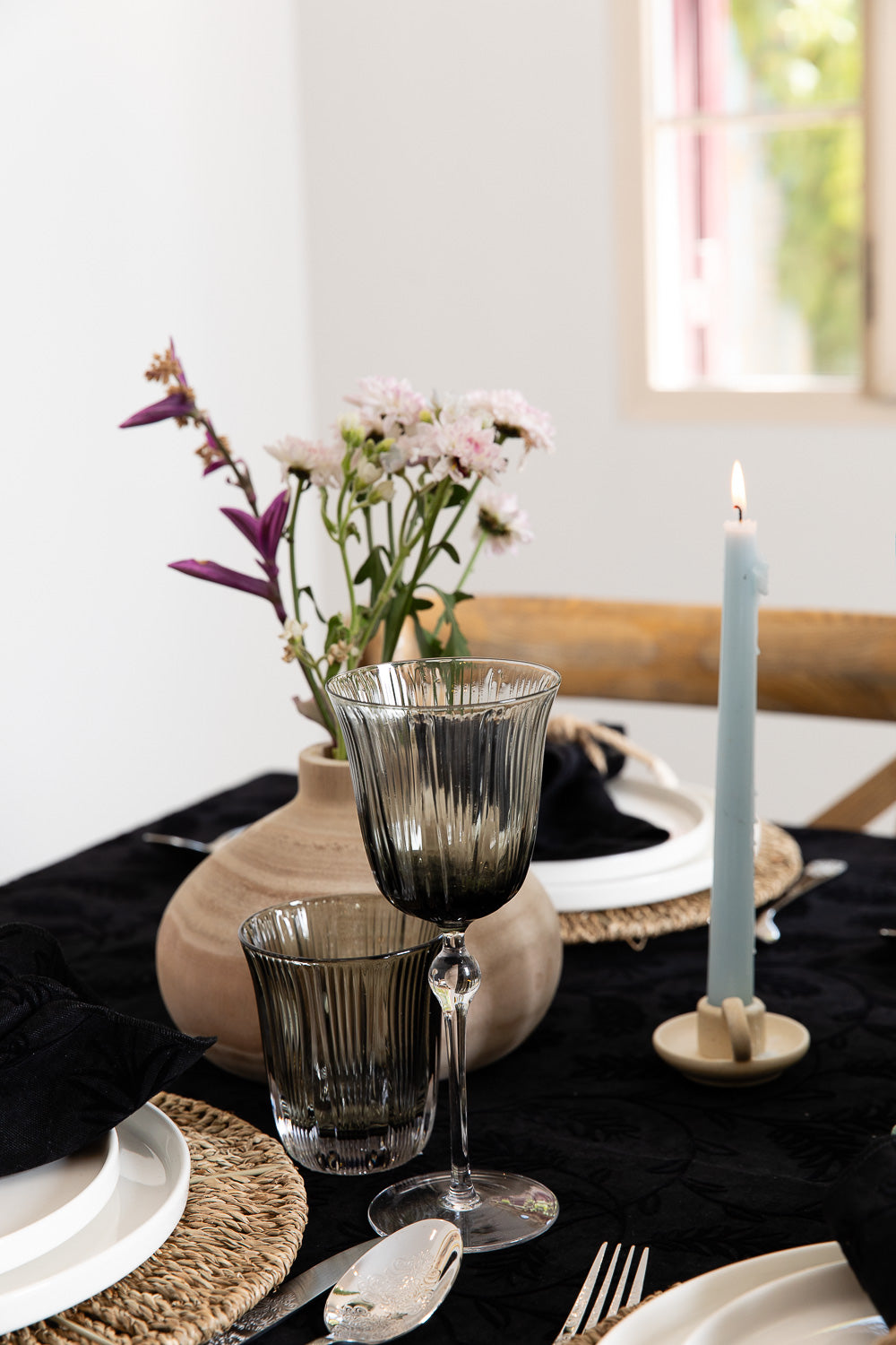 מפה קטיפה שחור מאוייר עגו