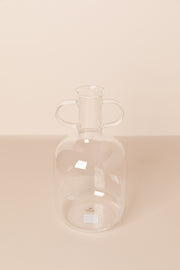 אגרטל זכוכית שקוף ידיות