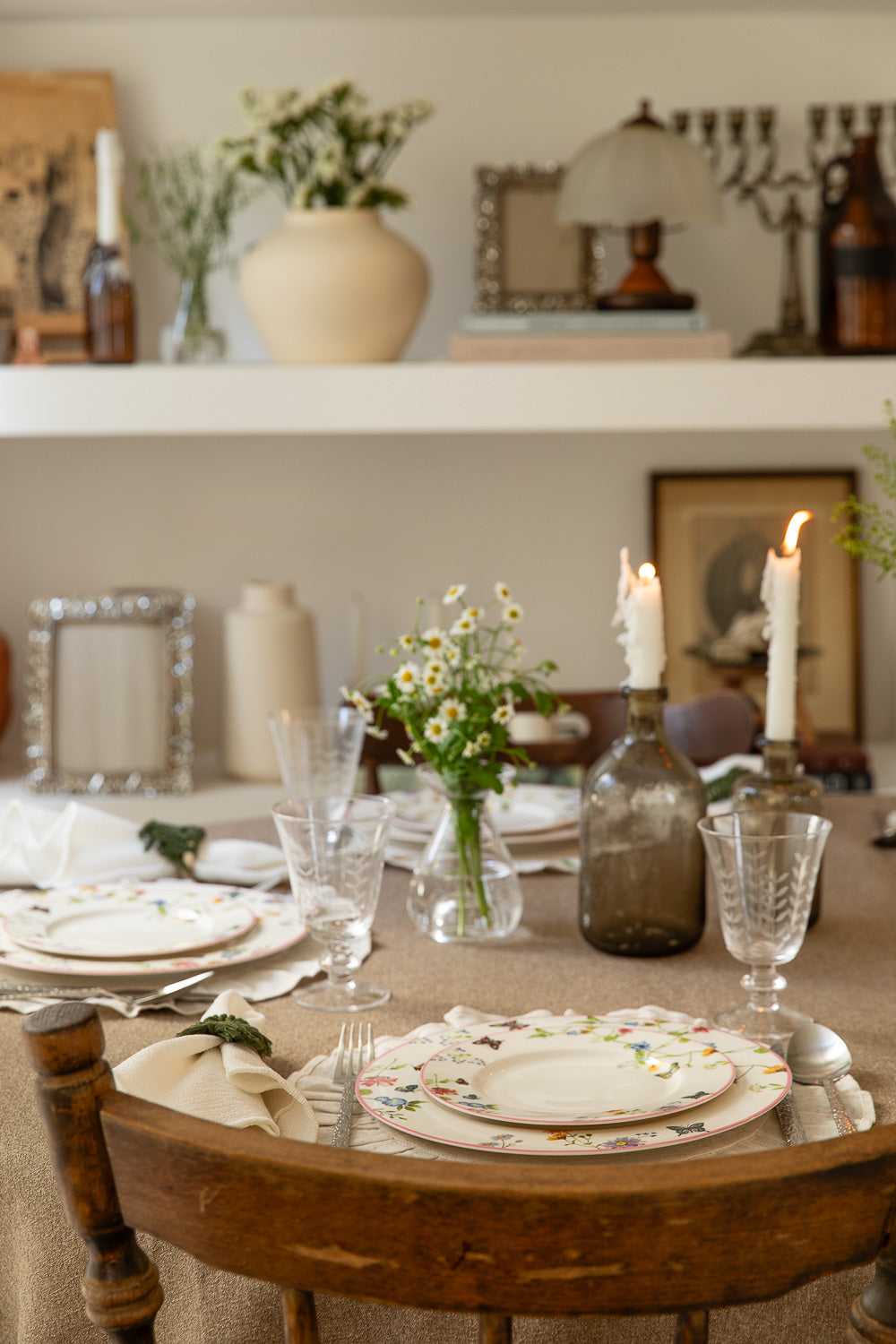 מפה פשתן מדוגם מעושן מרובע