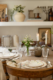 מפה פשתן מדוגם מעושן מרובע