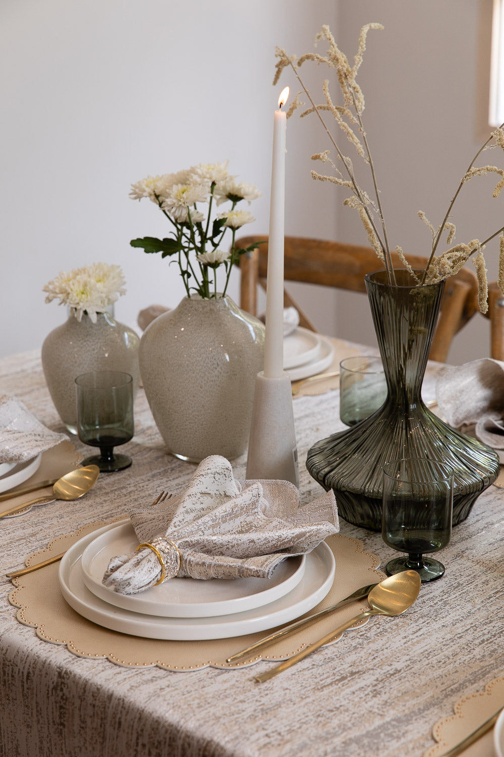 מפה ונציה זהב בהיר עגול