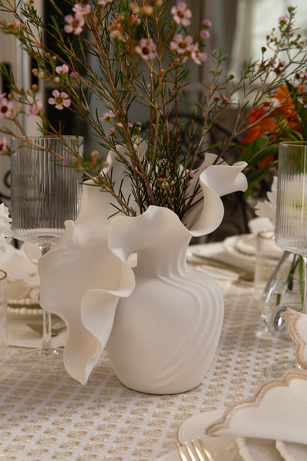 אגרטל קרמיקה בל לבן