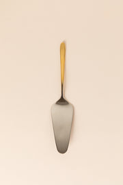 כף הגשה לעוגה נירוסטה זהב