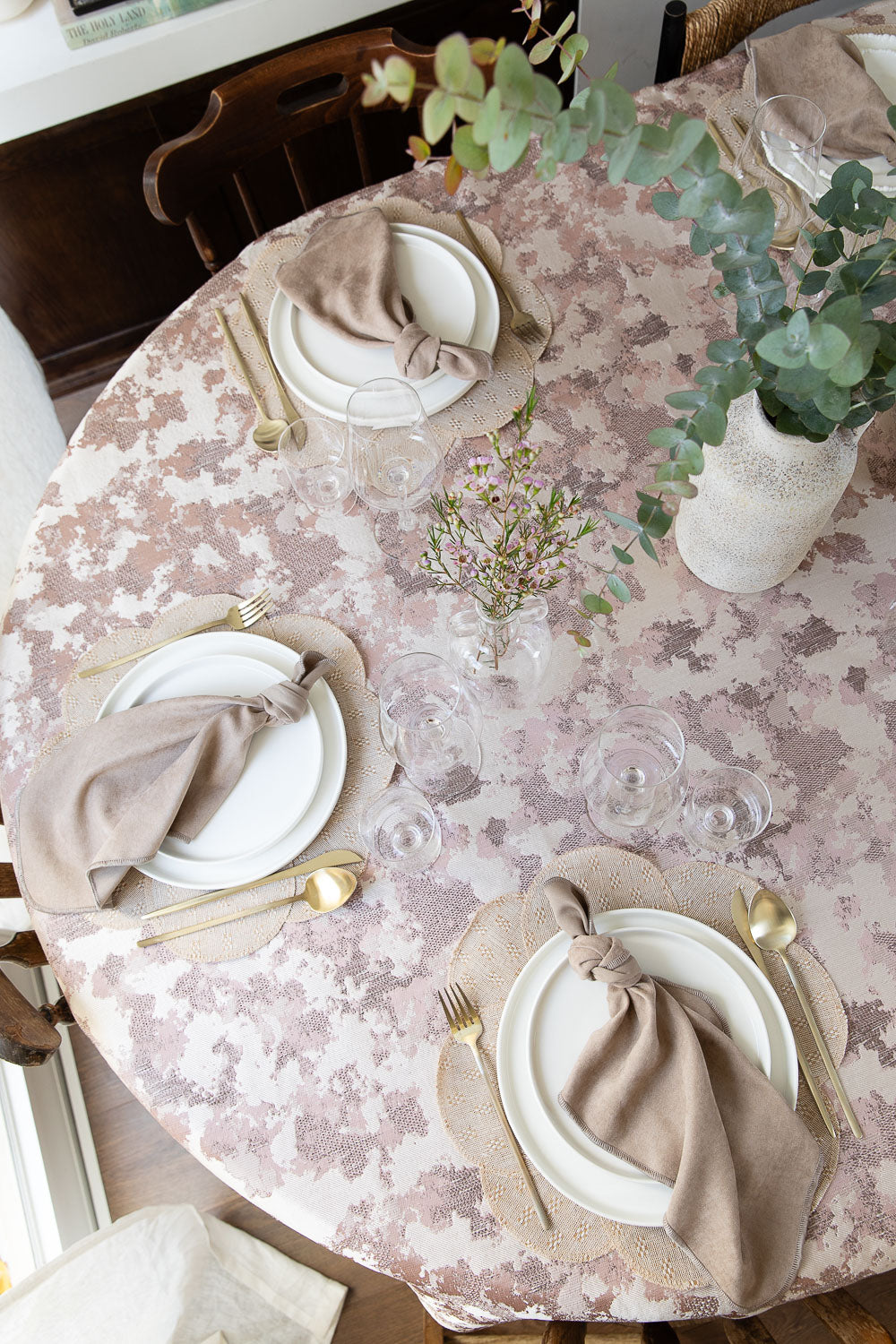 מפה סופט ורוד עתיק עגול