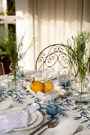 מפה רקמת ראנר עלים כחול