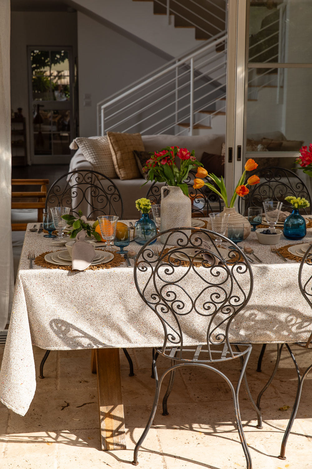 מפה ליה דוטס צבעוני מרובע