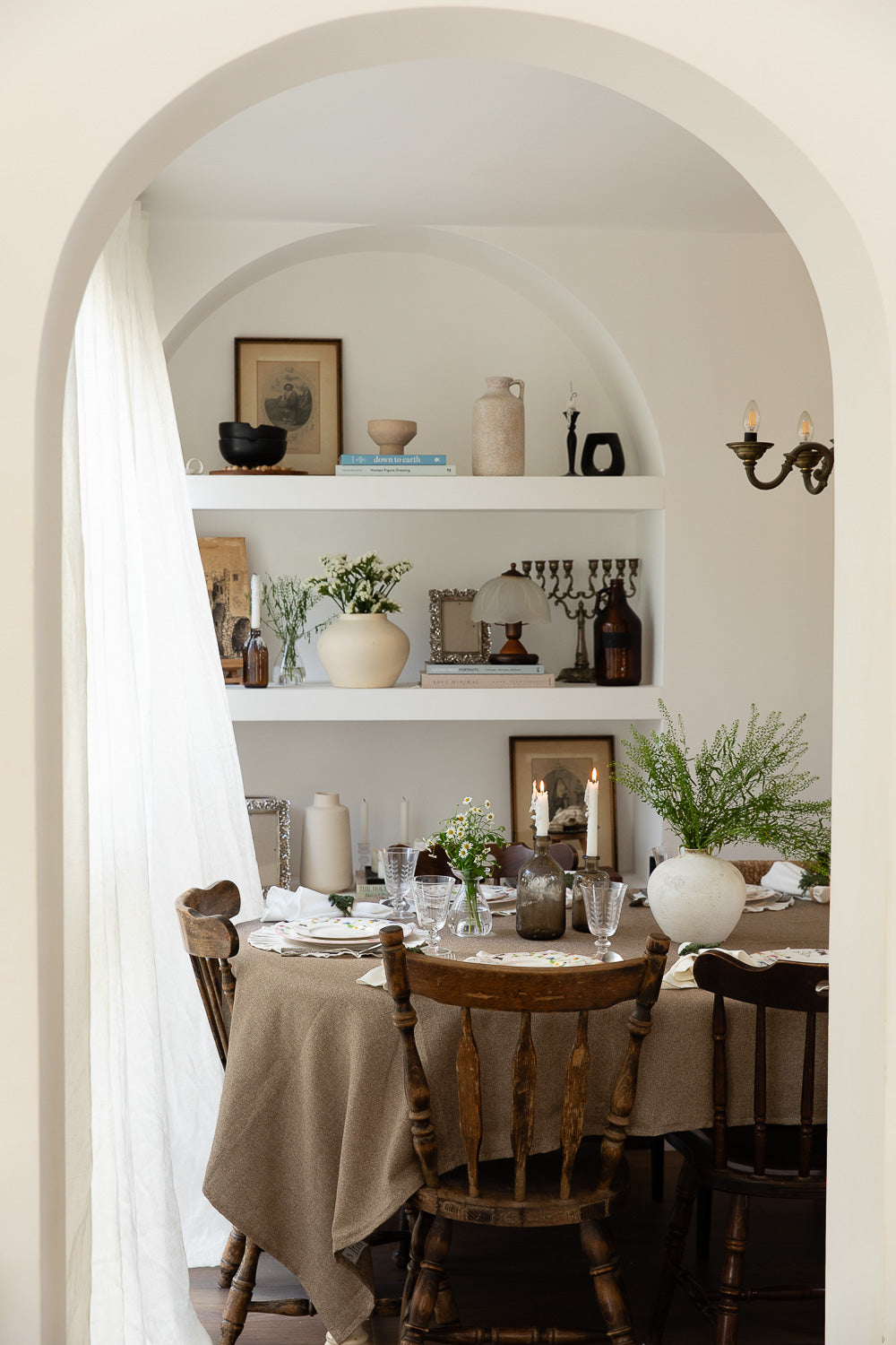 מפה פשתן מדוגם מעושן