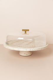 פעמון לעוגה על רגל- שיש וטרוורטין