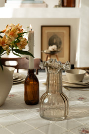 אגרטל זכוכית אמבר שקוף