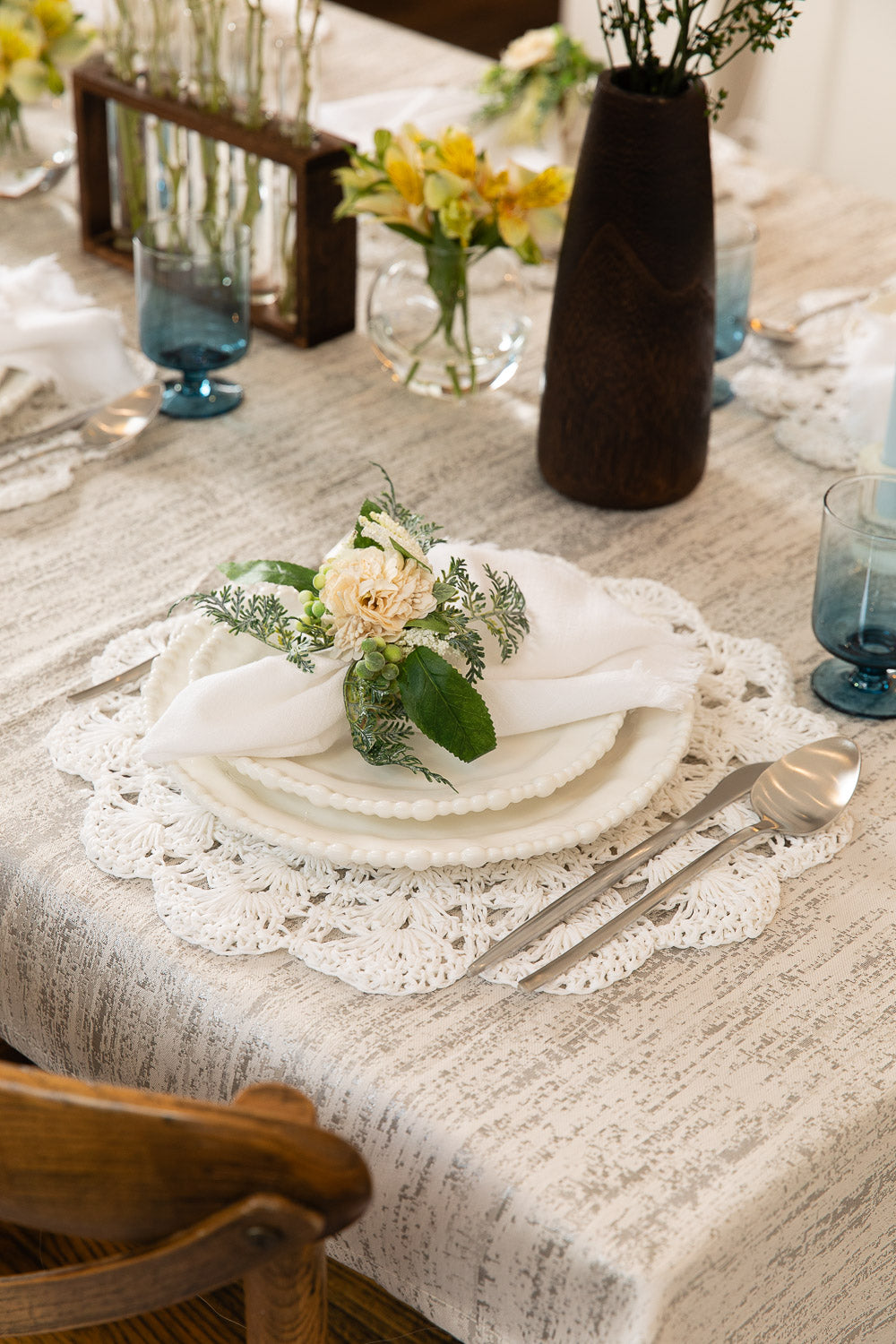 מפית פרנזים לבן | 4 יחי'