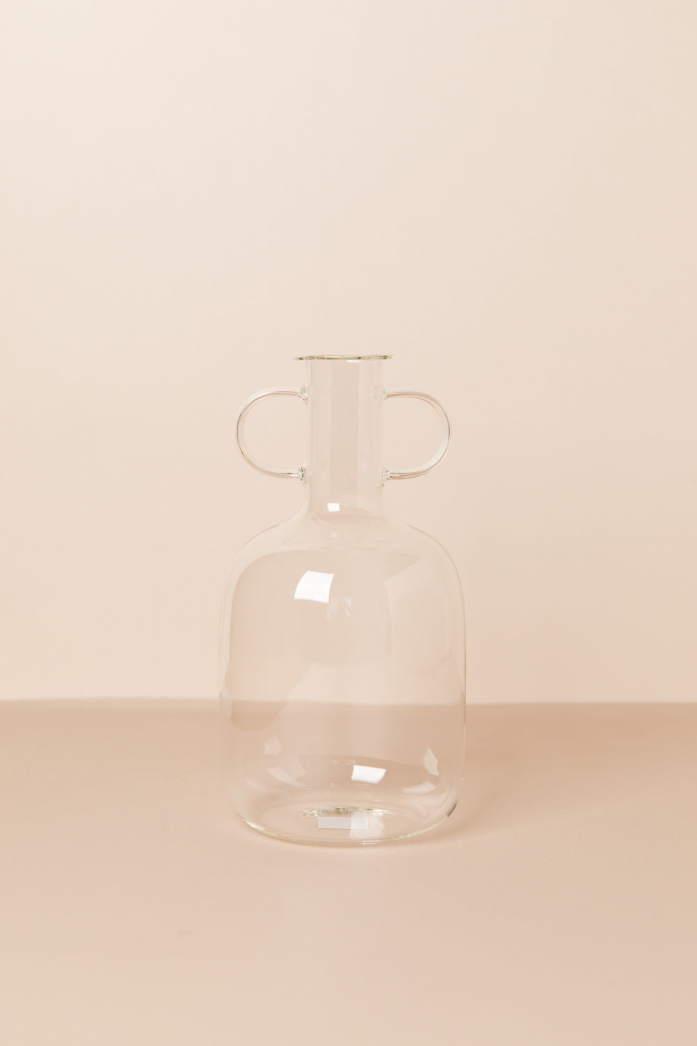 אגרטל זכוכית שקוף ידיות