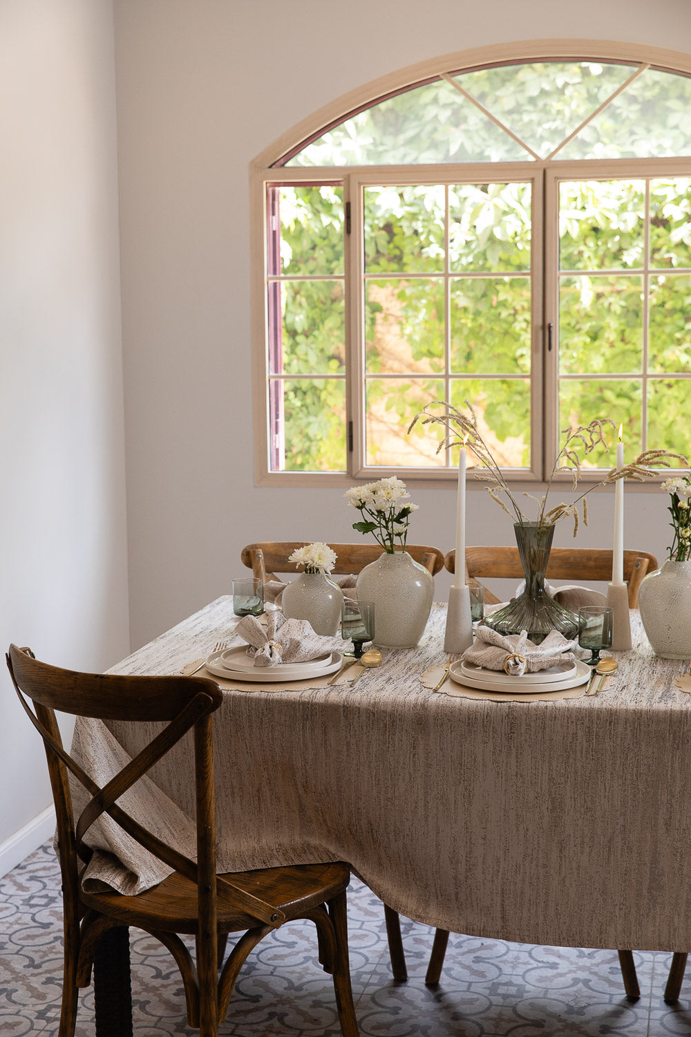 מפה ונציה זהב בהיר עגול