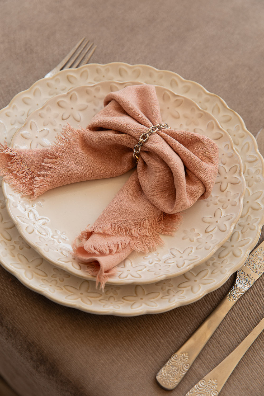 מפית פרנזים ורוד | 4 יחי'