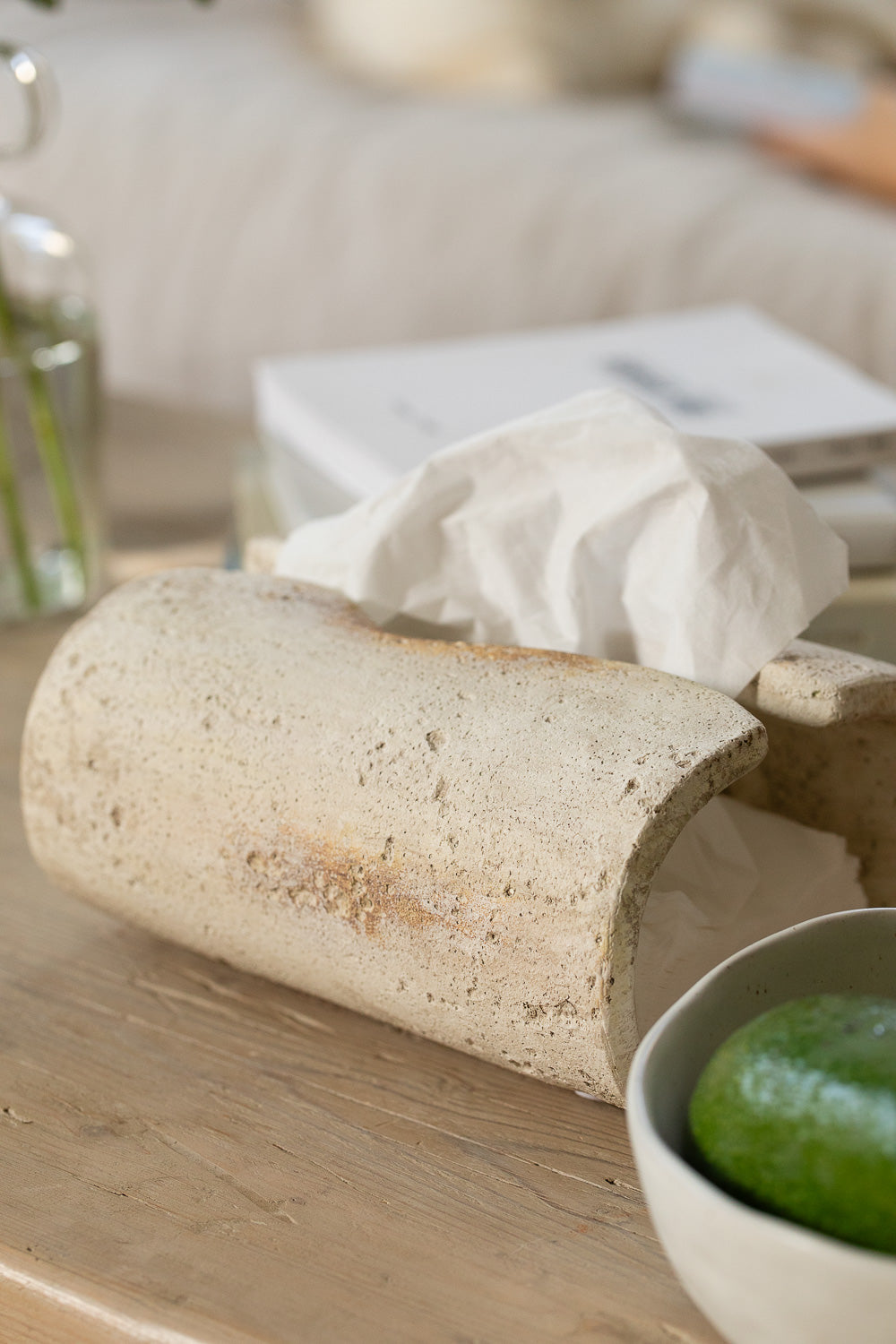 קופסת טישו שיש מעוגל