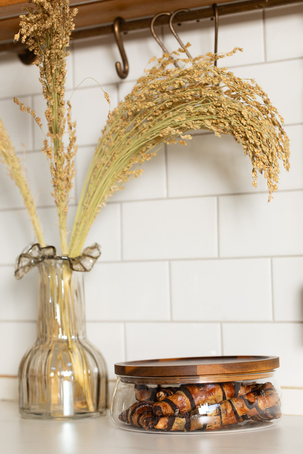 אגרטל זכוכית אמבר שקוף