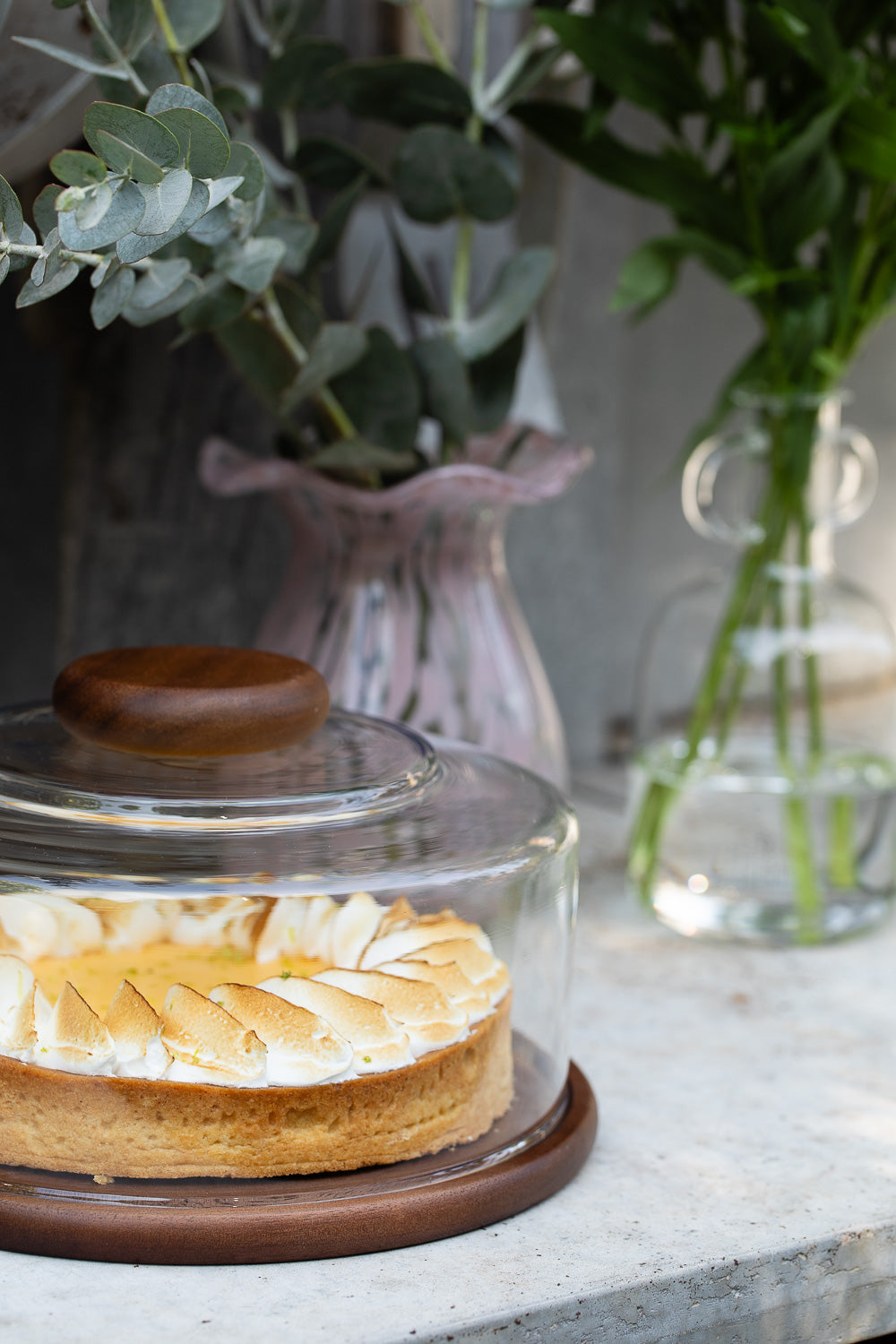 אגרטל זכוכית שקוף ידיות