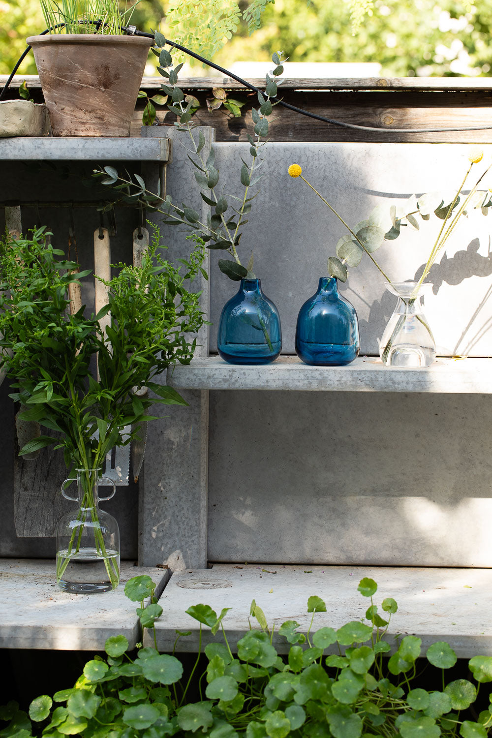 אגרטל זכוכית כחול