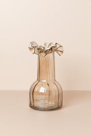 אגרטל זכוכית אמבר שקוף