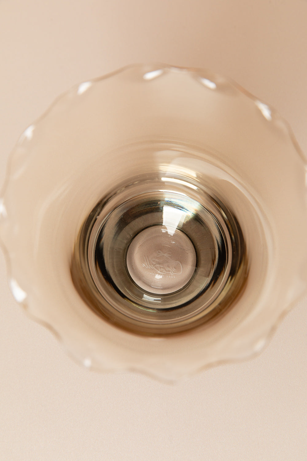 כוס זכוכית אמבר גלים